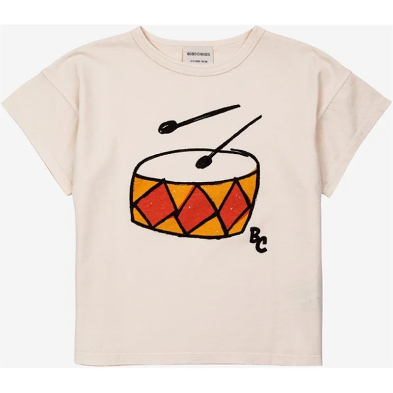 Bobo Choses Play The Drum T-Shirt Offwhite