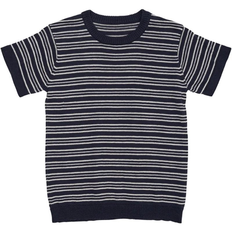 Copenhagen Colors Navy/Cream Comb. Knit T-shirt