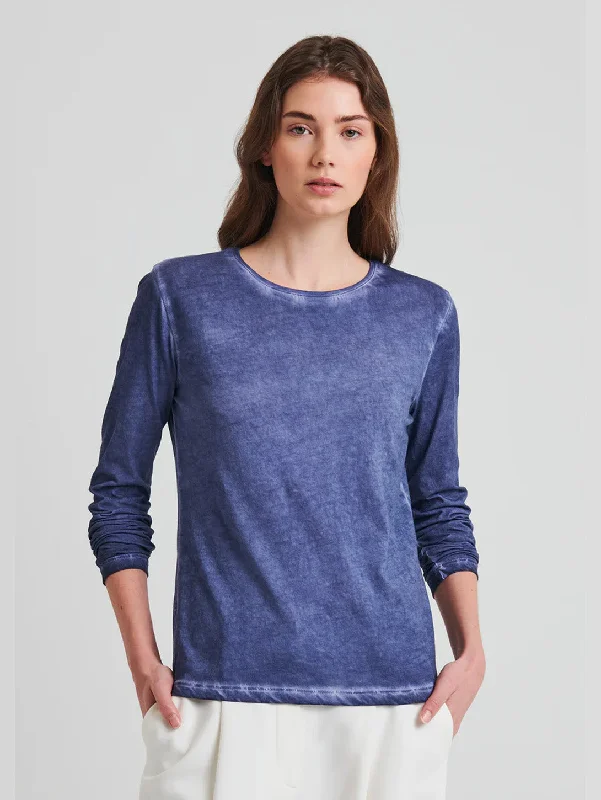 Long Sleeve Pima Sublime Crew Tee - Blue Indigo