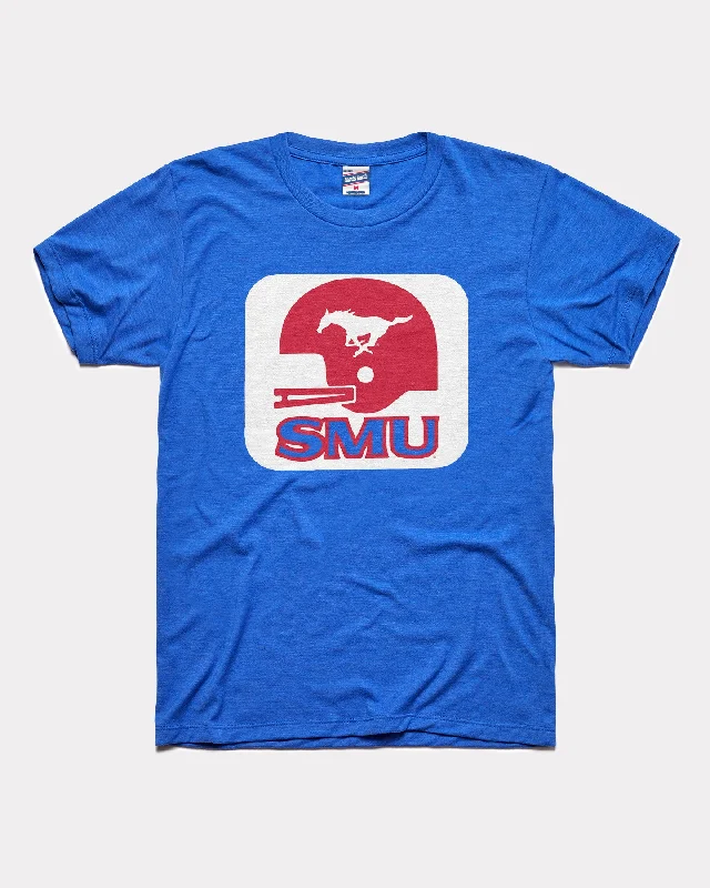 SMU Mustangs Football Helmet Royal T-Shirt