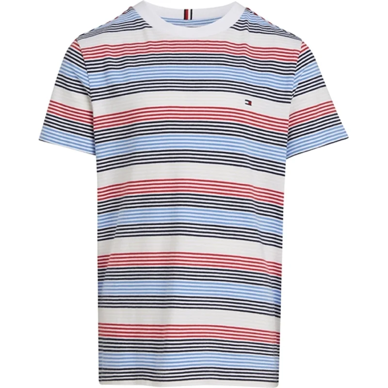 Tommy Hilfiger Corporate Stripe T-Shirt Red White Blue Stripe