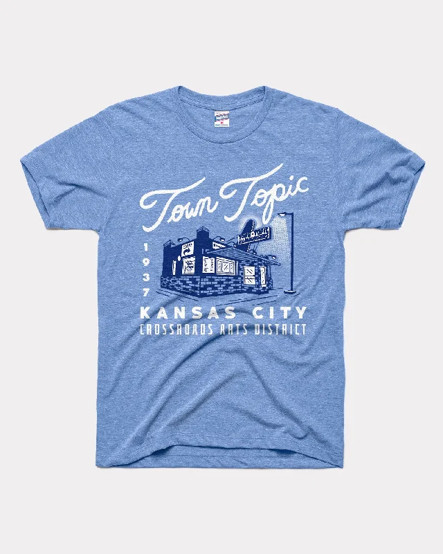 Town Topic Crossroads Night Vintage Blue T-Shirt