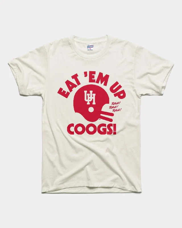 UH Helmet Eat 'Em Up Coogs Vintage White T-Shirt