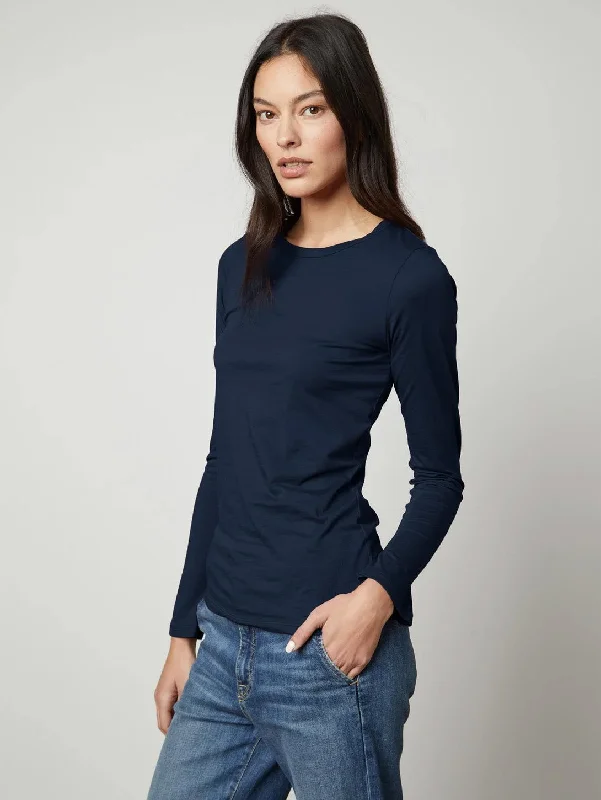 Zofina Long Sleeve Crew Tee - Midnight