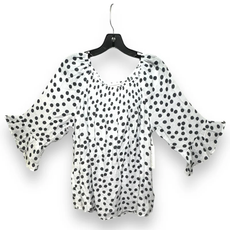 Top 2pc Long Sleeve By Counterparts In Polkadot Pattern, Size: L