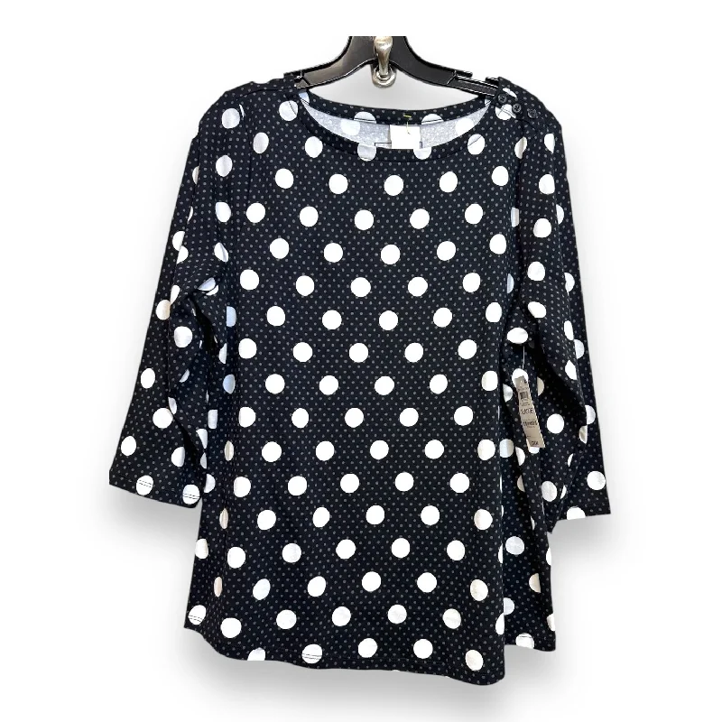 Top 3/4 Sleeve By Charter Club O In Polkadot, Size: Xl