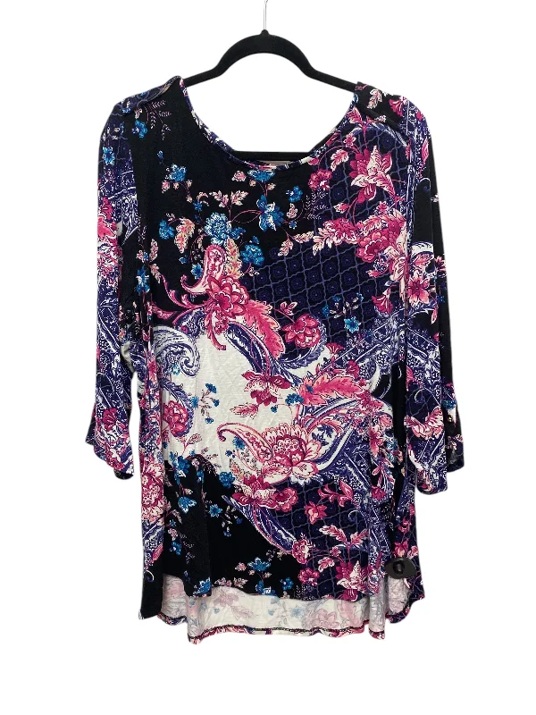 Top 3/4 Sleeve By Chicos In Multi-colored, Size: 4