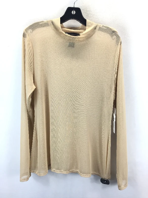 Top Long Sleeve Basic By Fashion To Figure In Tan, Size: 1x