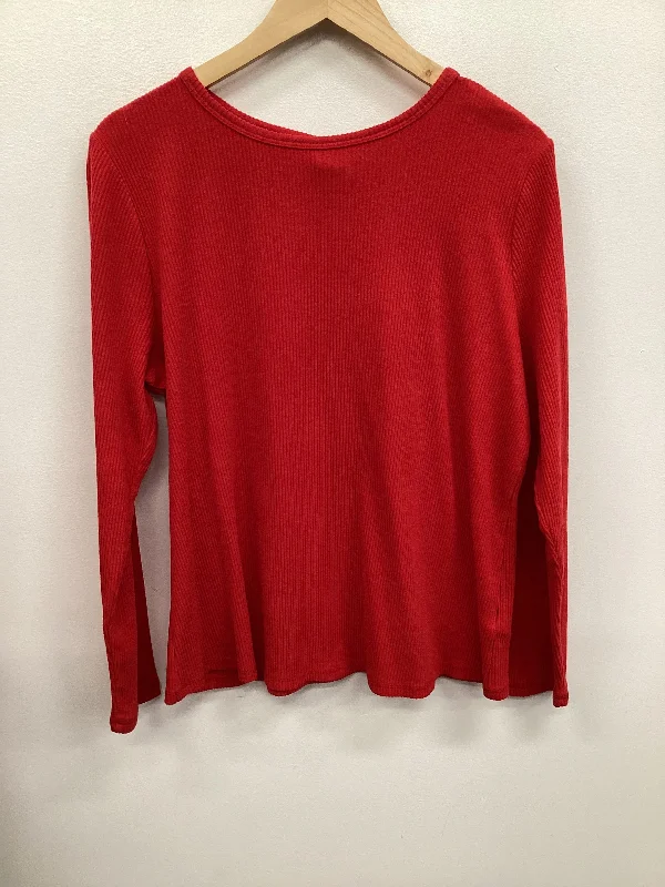 Top Long Sleeve Basic By Old Navy In Red, Size: 2x