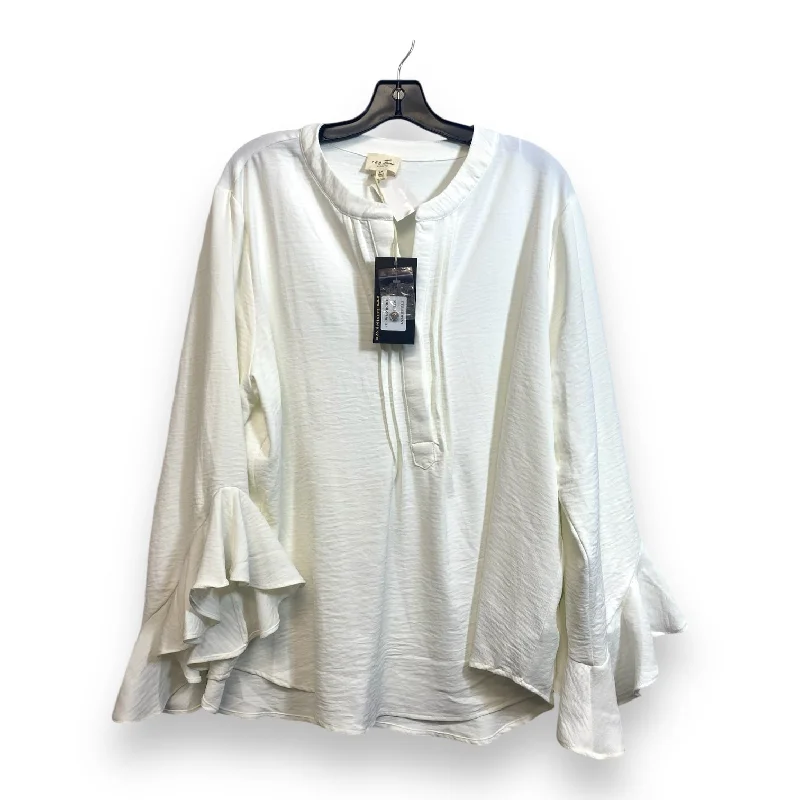 Top Long Sleeve By 143 Story In Ivory, Size: 2x