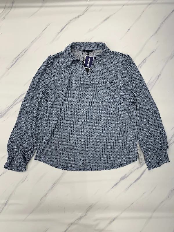 Top Long Sleeve By Adrianna Papell In Grey, Size: L