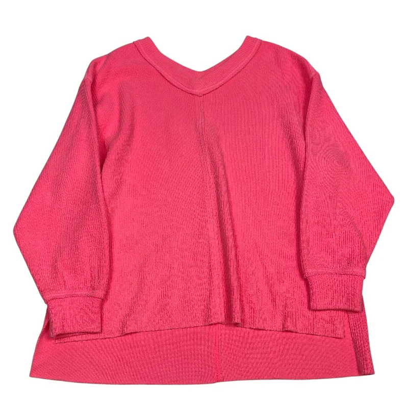 Top Long Sleeve By Aerie In Pink, Size: M