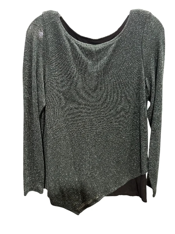 Top Long Sleeve By Apt 9 In Green & Silver, Size: M