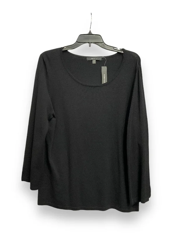 Top Long Sleeve By August Silk In Black, Size: Xl