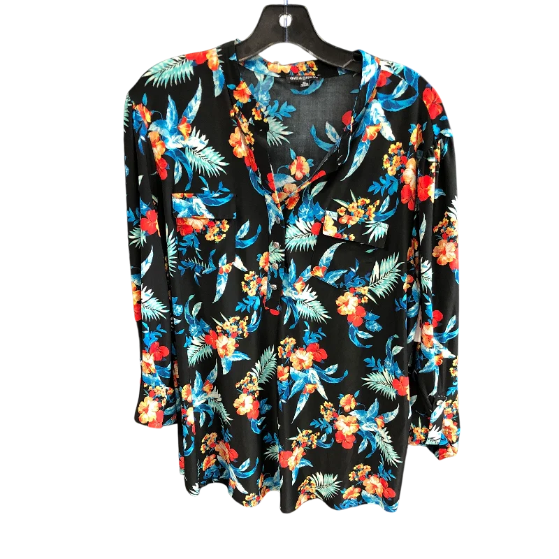 Top Long Sleeve By Ava & Grace In Floral Print, Size: Xl