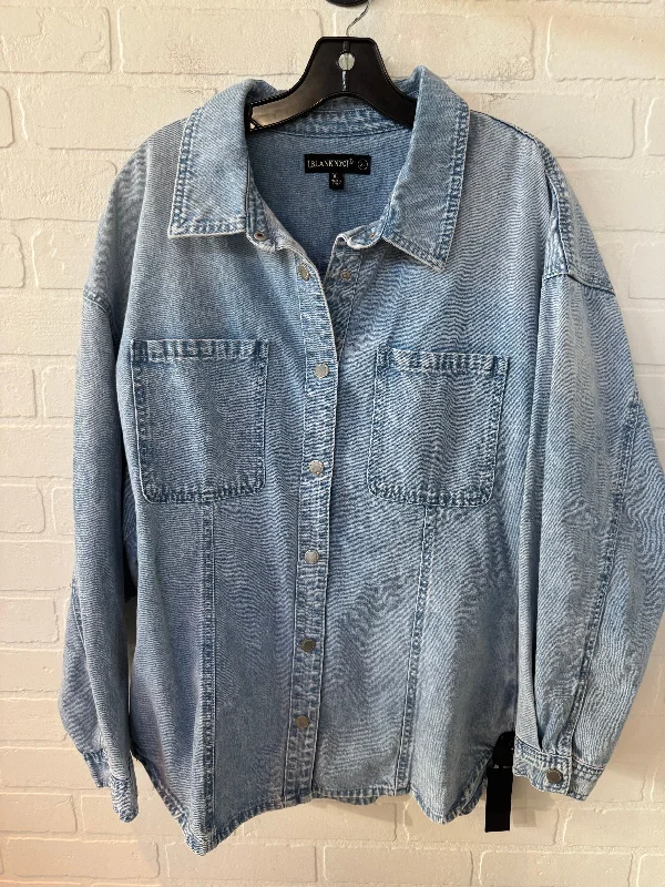 Top Long Sleeve By Blanknyc In Blue Denim, Size: Xl