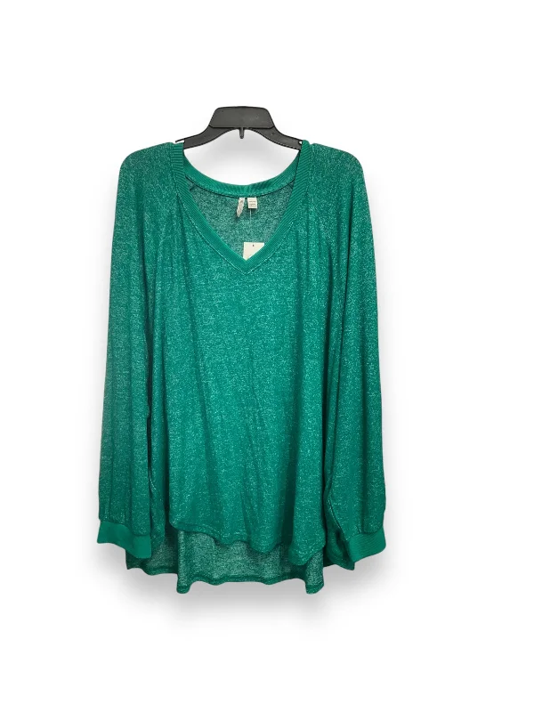 Top Long Sleeve By Cato In Green, Size: 3x