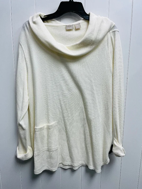 Top Long Sleeve By Chicos In Cream, Size: L