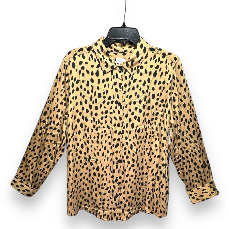 Top Long Sleeve By Chicos In Leopard Print, Size: Xl