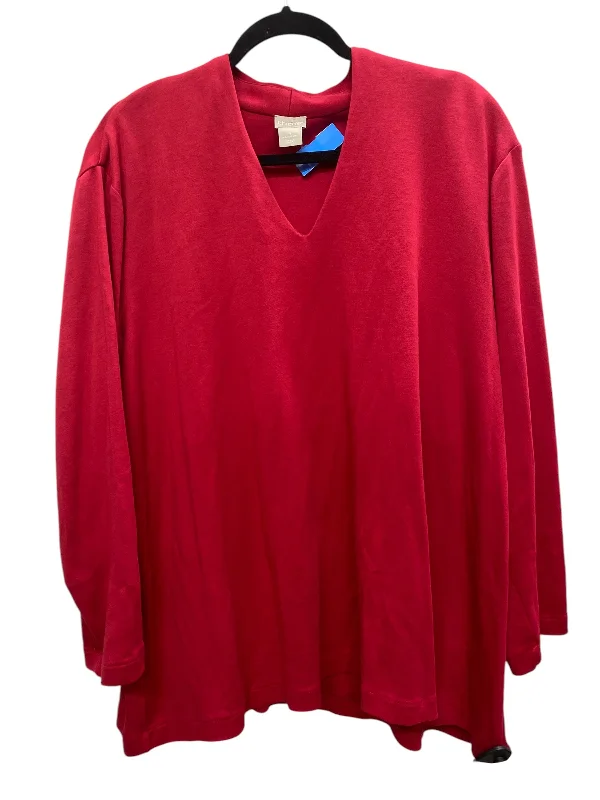 Top Long Sleeve By Chicos In Red, Size: 4