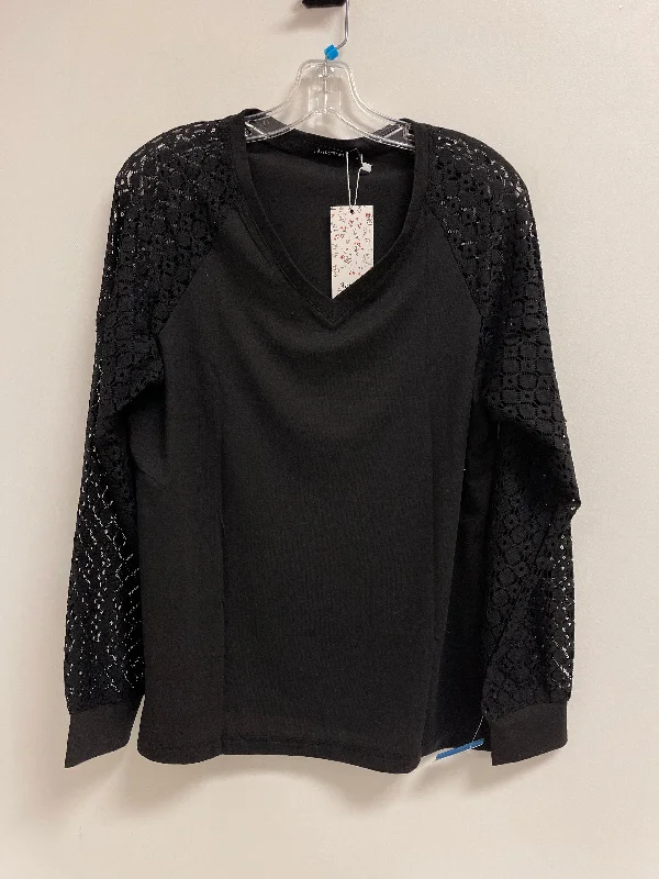 Top Long Sleeve By Clothes Mentor In Black, Size: L