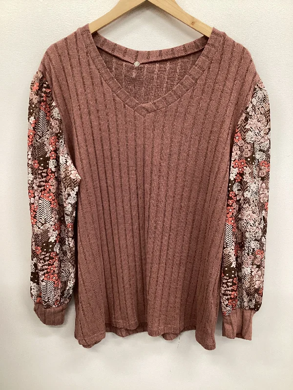 Top Long Sleeve By Clothes Mentor In Pink, Size: 2x