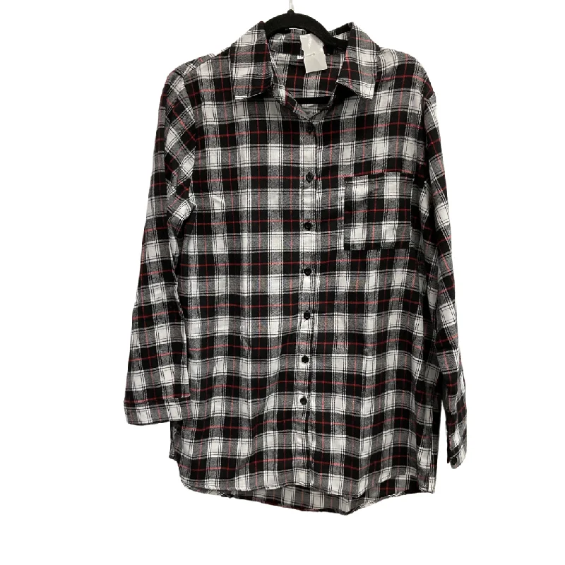 Top Long Sleeve By Clothes Mentor In Plaid Pattern, Size: L