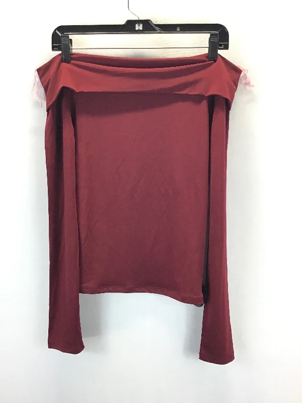 Top Long Sleeve By Clothes Mentor In Red, Size: M