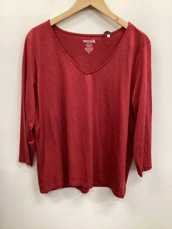 Top Long Sleeve By Clothes Mentor In Red, Size: Xxl