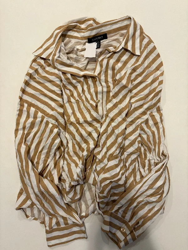 Top Long Sleeve By Ellen Tracy In Striped Pattern, Size: Xl