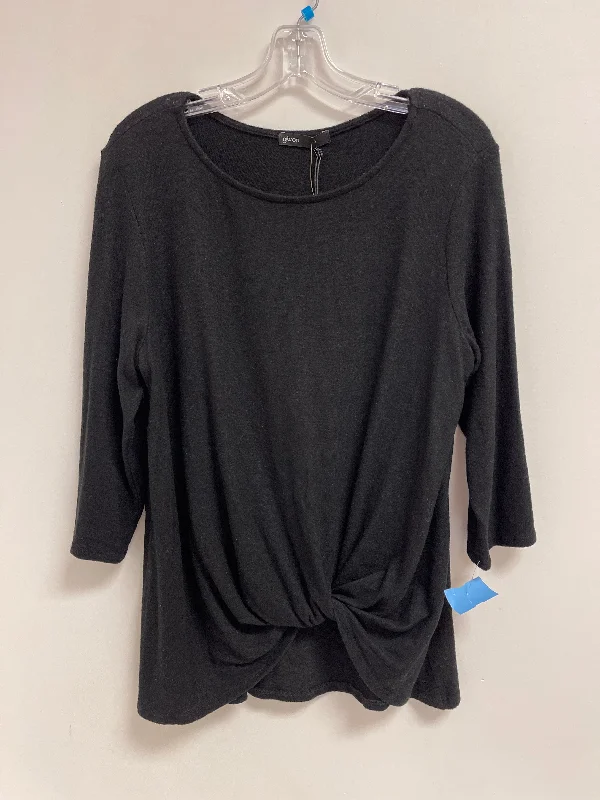 Top Long Sleeve By Gibson In Black, Size: L