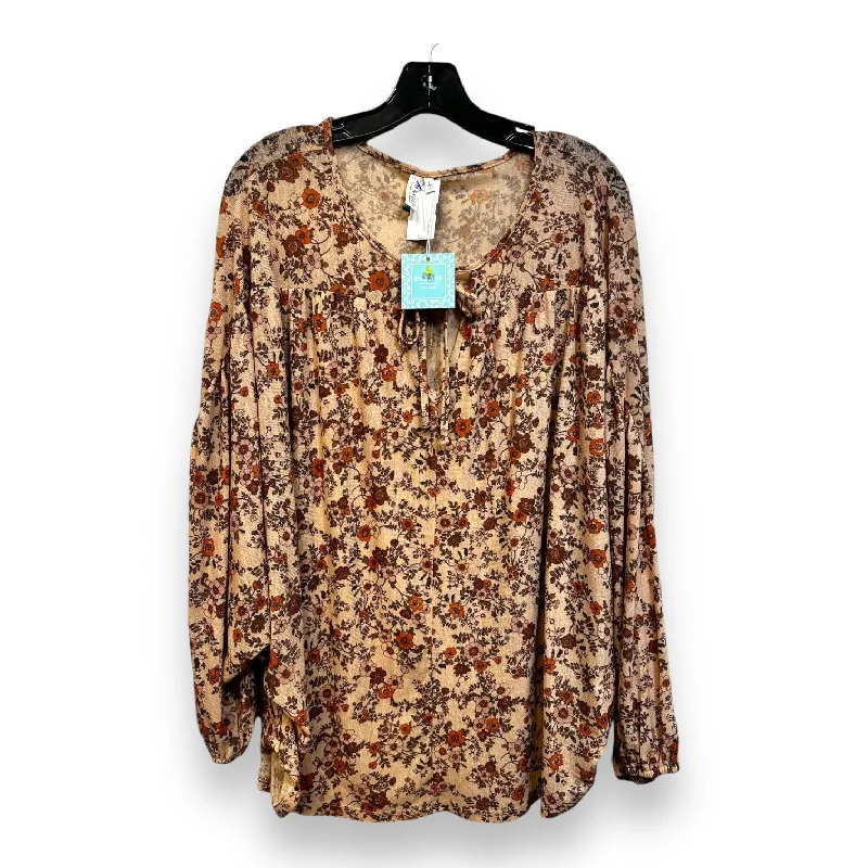 Top Long Sleeve By Hayden La In Floral Print, Size: L