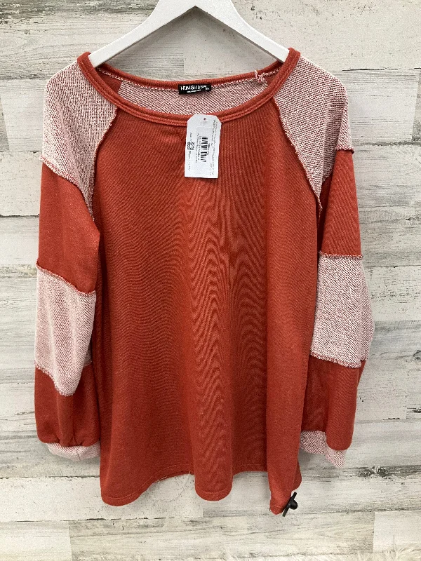 Top Long Sleeve By Heimish Usa In Orange, Size: 2x