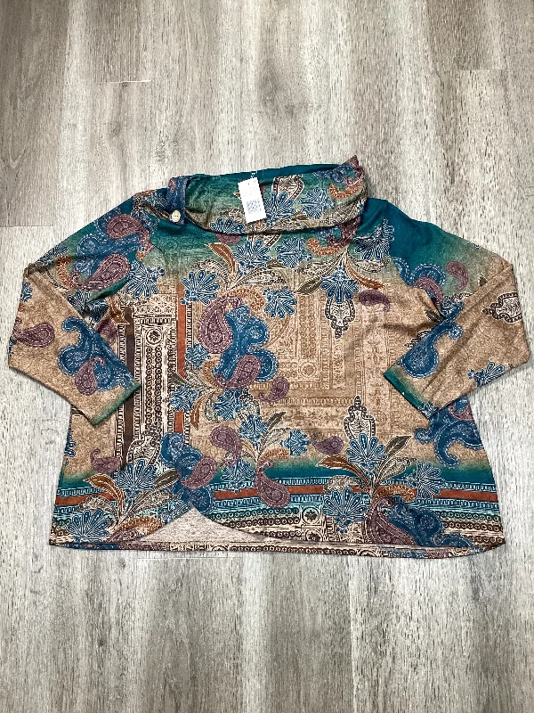 Top Long Sleeve By Leo And Nicole In Paisley Print, Size: 3x