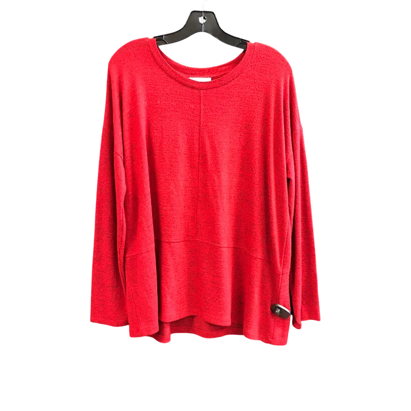 Top Long Sleeve By Liz Claiborne In Red, Size: L