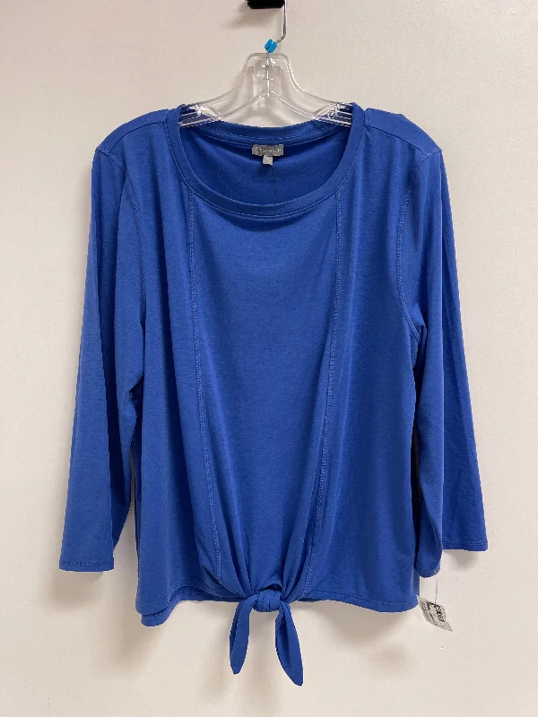 Top Long Sleeve By Talbots In Blue, Size: Xl