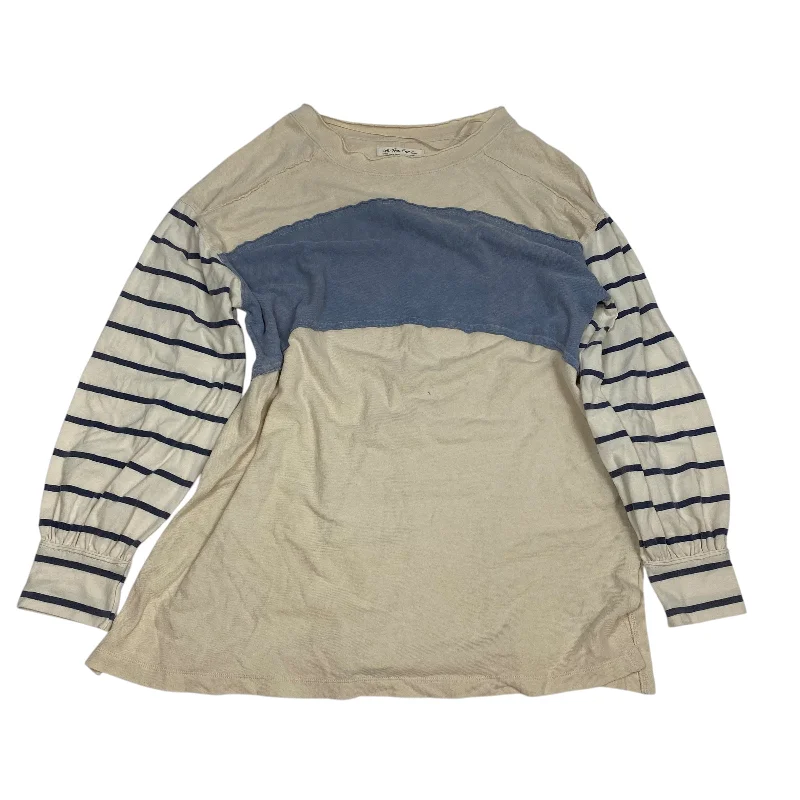 Top Long Sleeve By We The Free In Blue & Cream, Size: S