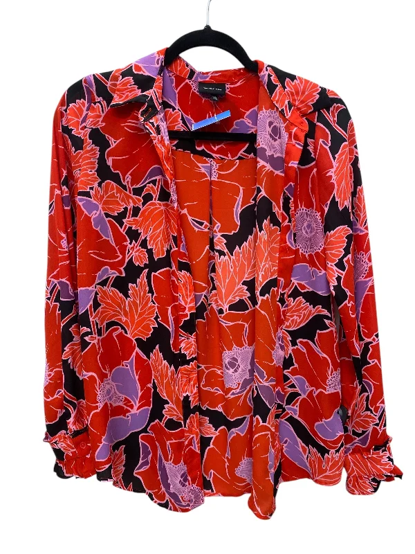 Top Long Sleeve By Who What Wear In Floral Print, Size: Xs