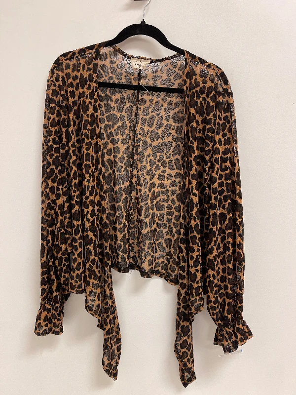 Cardigan By Clothes Mentor In Animal Print, Size: M