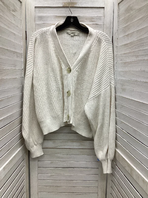 Cardigan By Loft In Ivory, Size: L