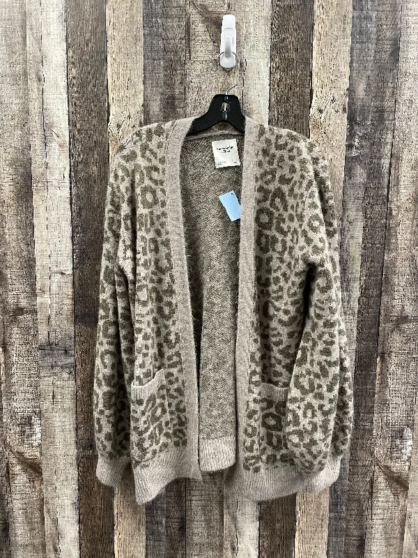 Sweater Cardigan By Abercrombie And Fitch In Animal Print, Size: L