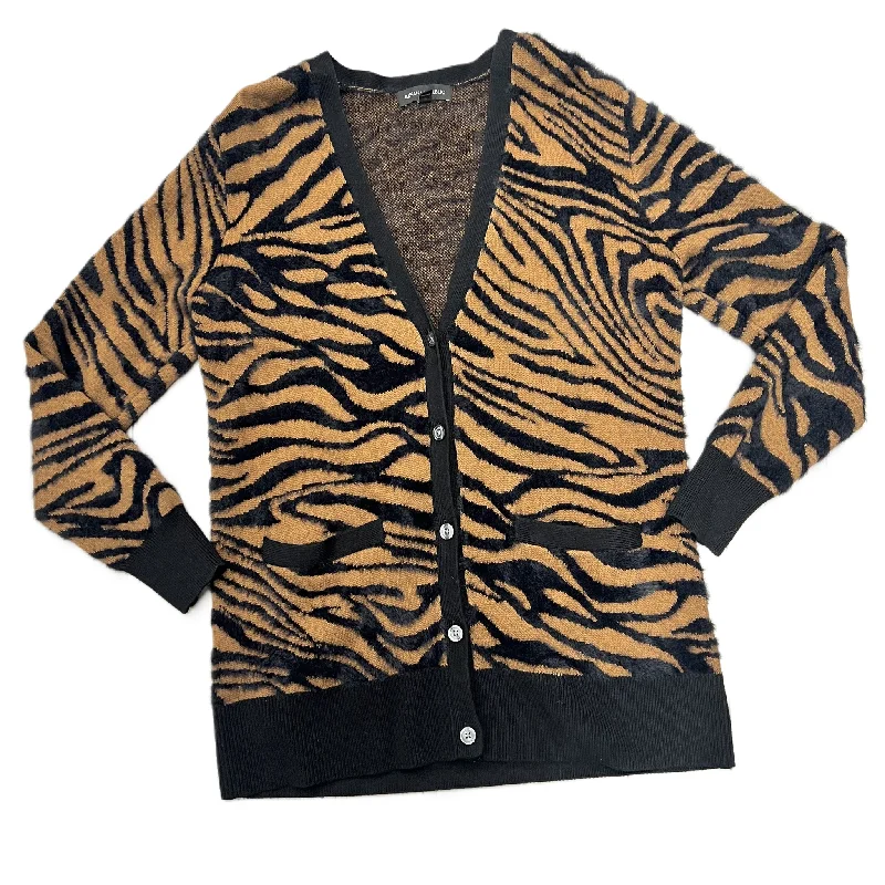 Sweater Cardigan By Banana Republic In Zebra Print, Size: S