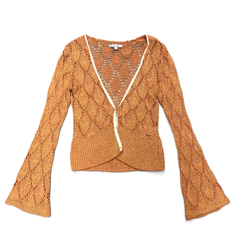 Sweater Cardigan By Cabi In Orange, Size: M