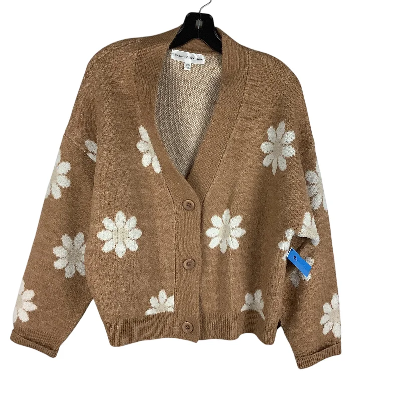 Sweater Cardigan By Chelsea And Theodore In Brown, Size: L