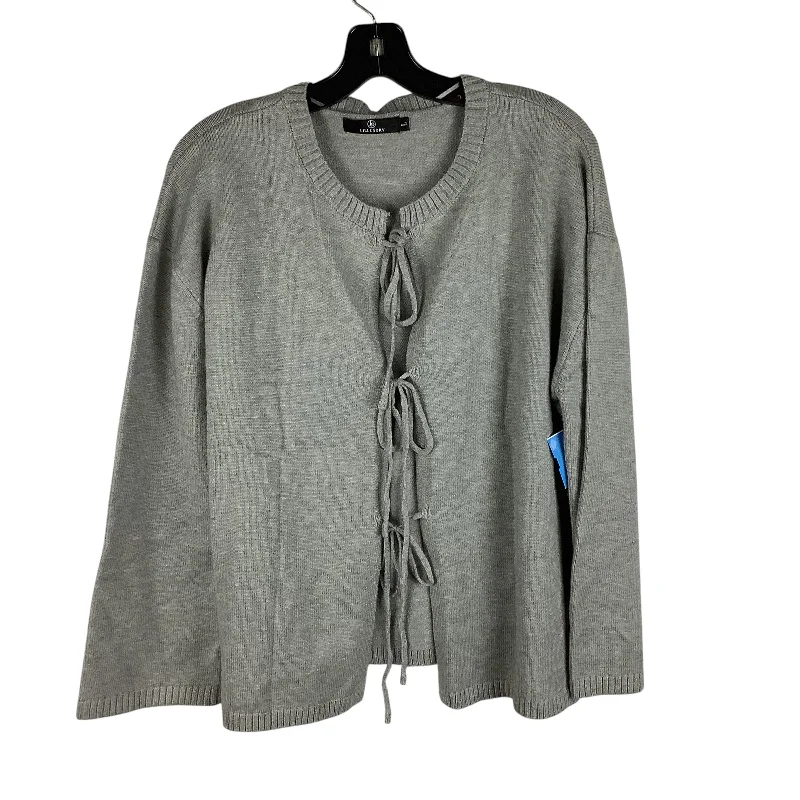 Sweater Cardigan By Clothes Mentor In Grey, Size: L