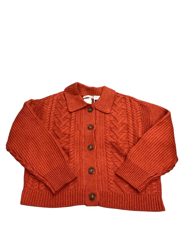 Sweater Cardigan By Clothes Mentor In Orange, Size: Xs