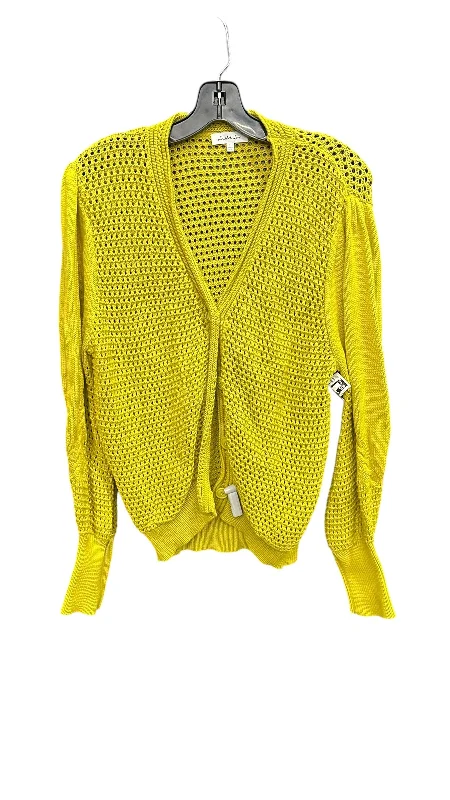 Sweater Cardigan By Clothes Mentor In Yellow, Size: L