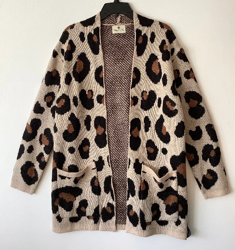 Sweater Cardigan By Cmc In Animal Print, Size: M