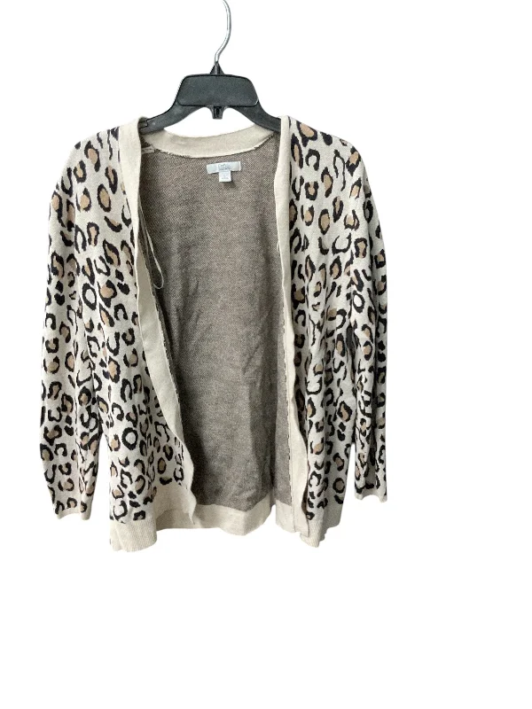 Sweater Cardigan By Croft And Barrow In Animal Print, Size: L