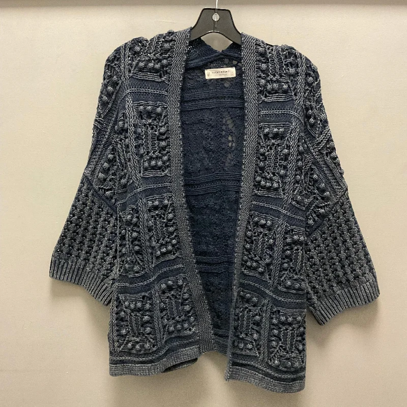 Sweater Cardigan By Lucky Brand In Blue, Size: S